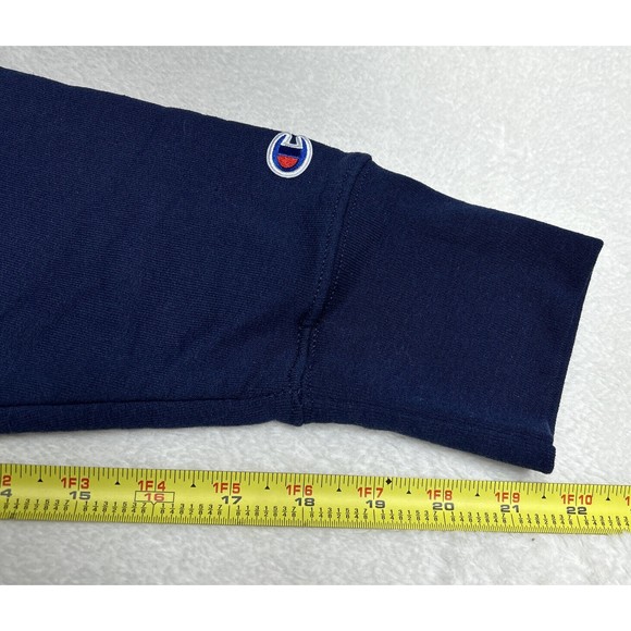 Champion Athleticwear Embroidered Spellout Navy Blue Crewneck Mens Size XL - Picture 8 of 9